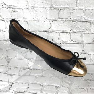 Talbots gold and black ballet flats sz 8